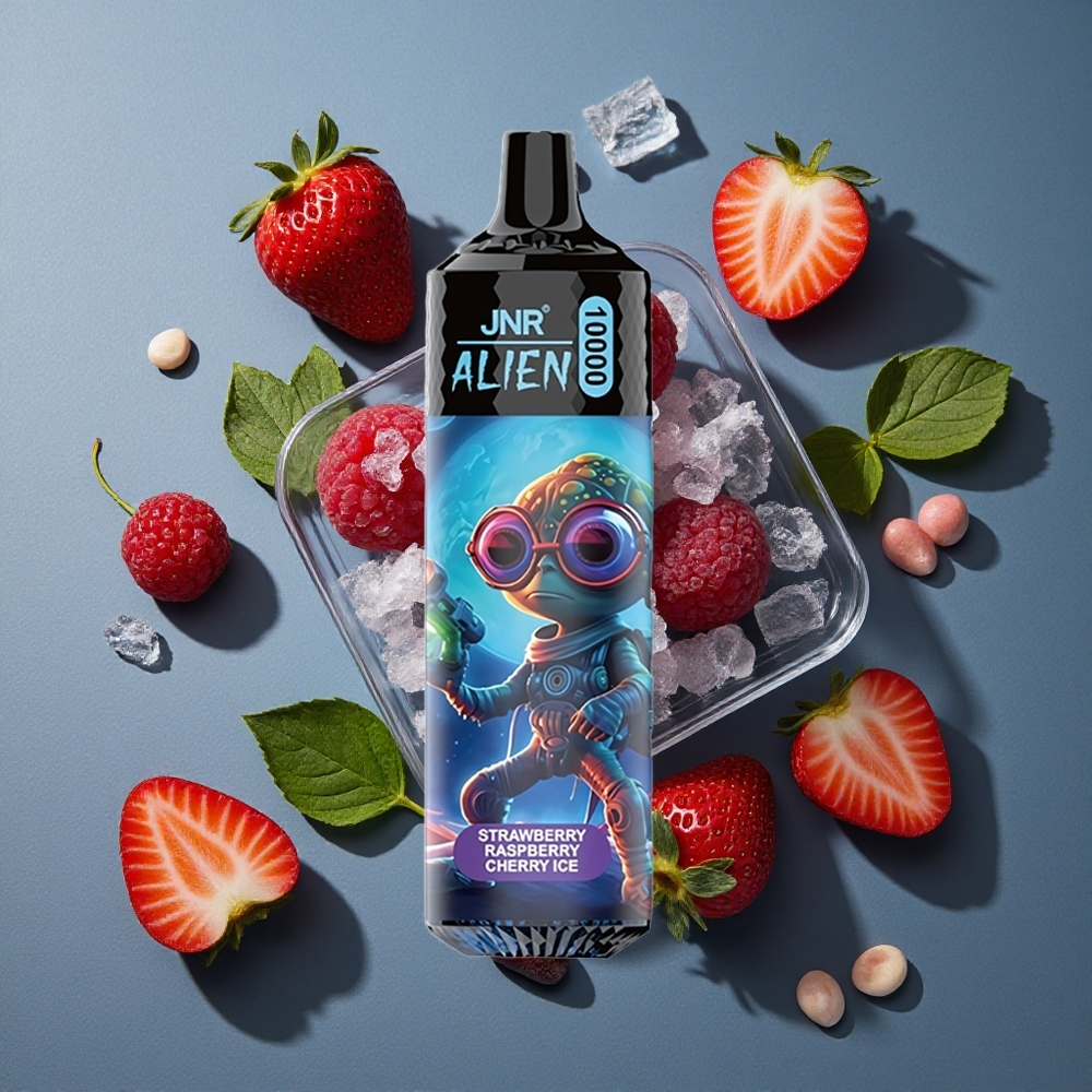 Fraise Framboise Cerise Glacée JNR Alien 10000 Puffs 20ml E-liquide vente en gros Belgique LED RGB