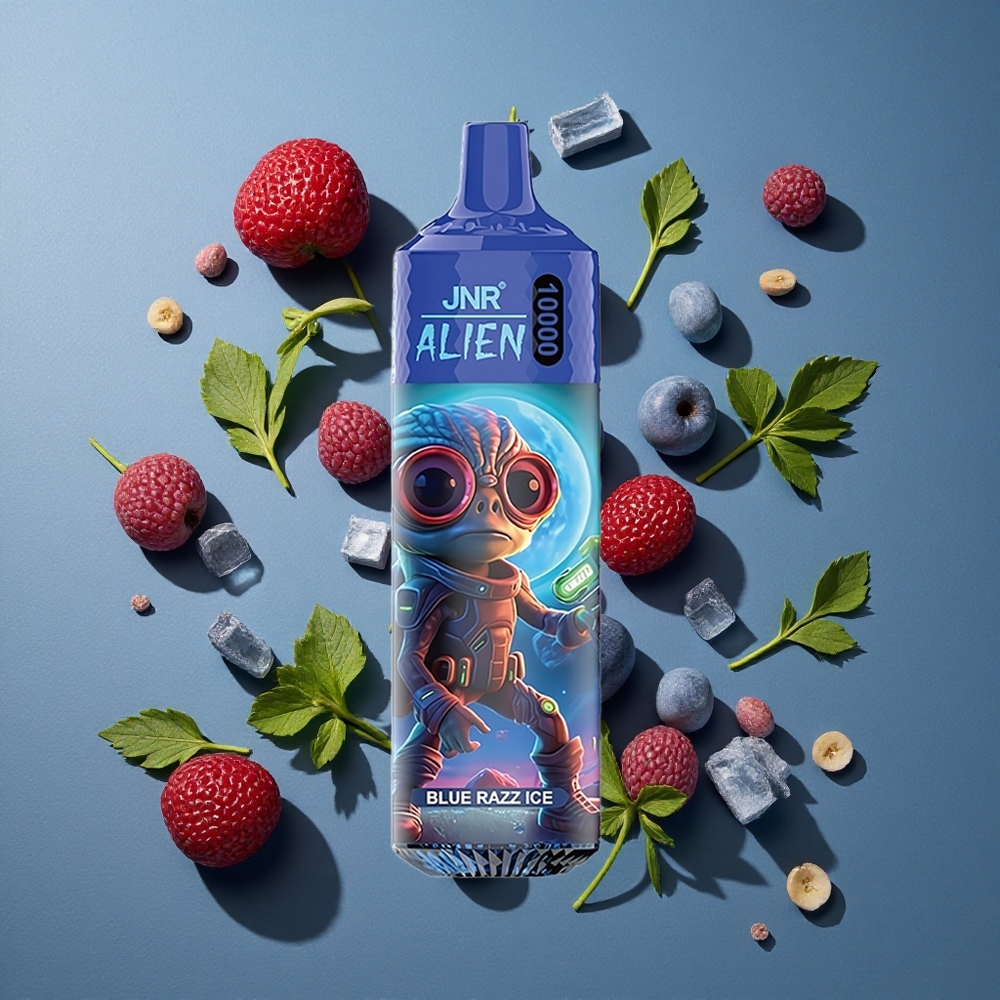 Framboise Bleue Glace JNR Alien 10000 Puffs vente en gros Belgique 850mAh LED RGB