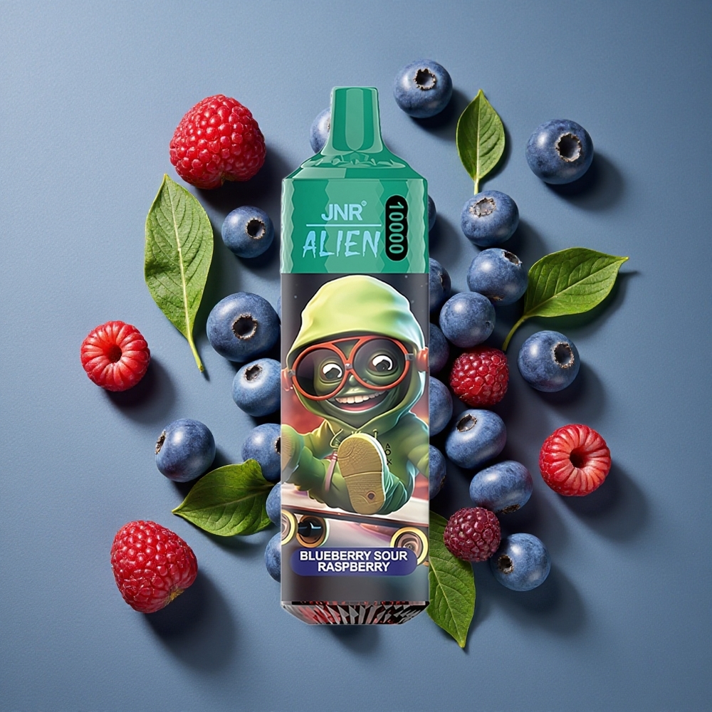 Myrtille Sour Framboise JNR Alien 10000 Puffs vente en gros Belgique avec 20ml E-liquide et Charge Rapide Type-C