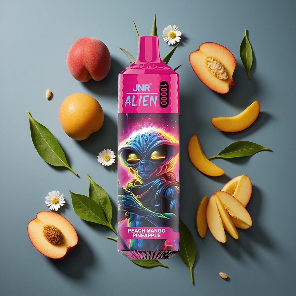 Pêche Mangue Ananas JNR Alien 10000 Puffs 20ml E-liquide vente en gros Belgique LED RGB