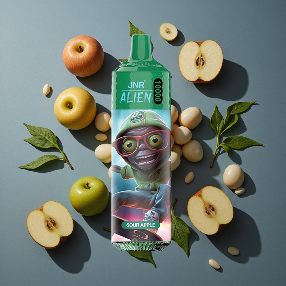 Pomme Acidulée JNR Alien 10000 Puffs 20ml E-liquide vente en gros Belgique LED RGB