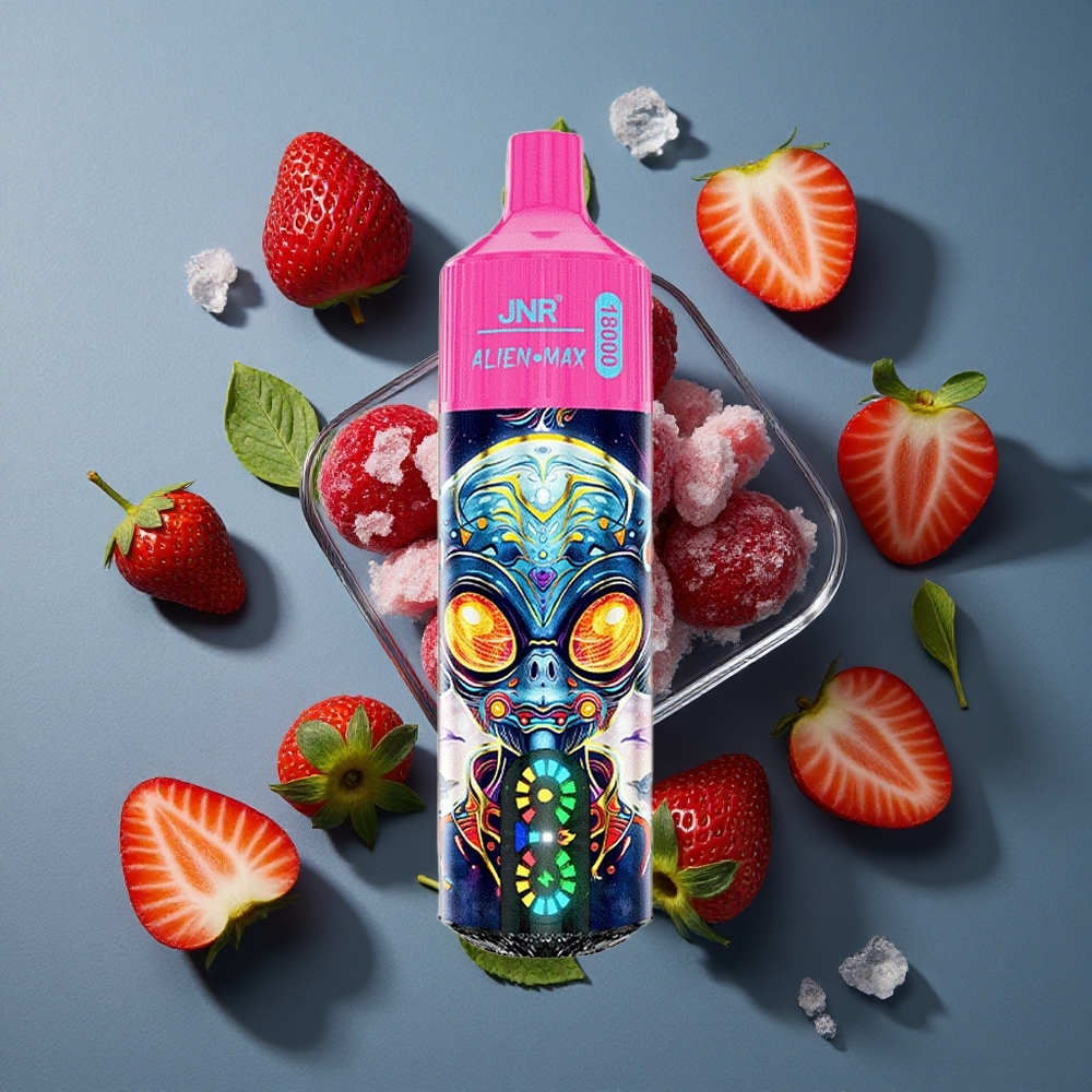 Fraise Glacée JNR Alien Max 18000 Puffs vente en gros Belgique Dual Mesh Coil & Dual Core