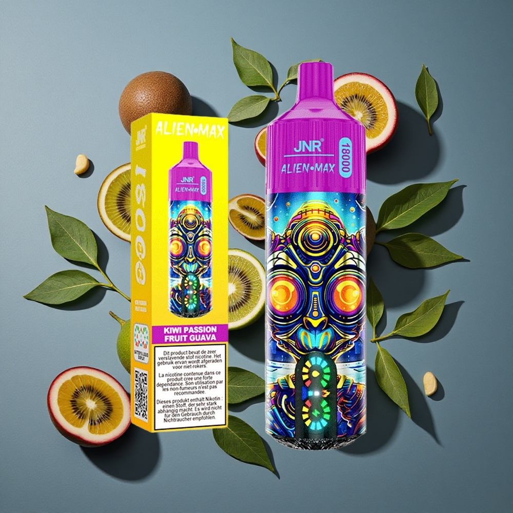 Kiwi Fruit de la Passion Goyave JNR Alien Max 18000 Puffs vente en gros Belgique 28ml E-liquid