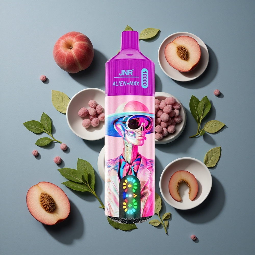 Pêche Blanche Framboise JNR Alien Max 18000 Puffs Affichage LED Intelligent vente en gros Belgique