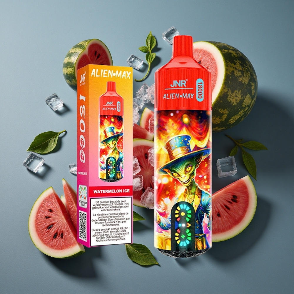 Pastèque Glacée JNR Alien Max 18000 Puffs vente en gros Belgique Double Mesh Coil & Double Core