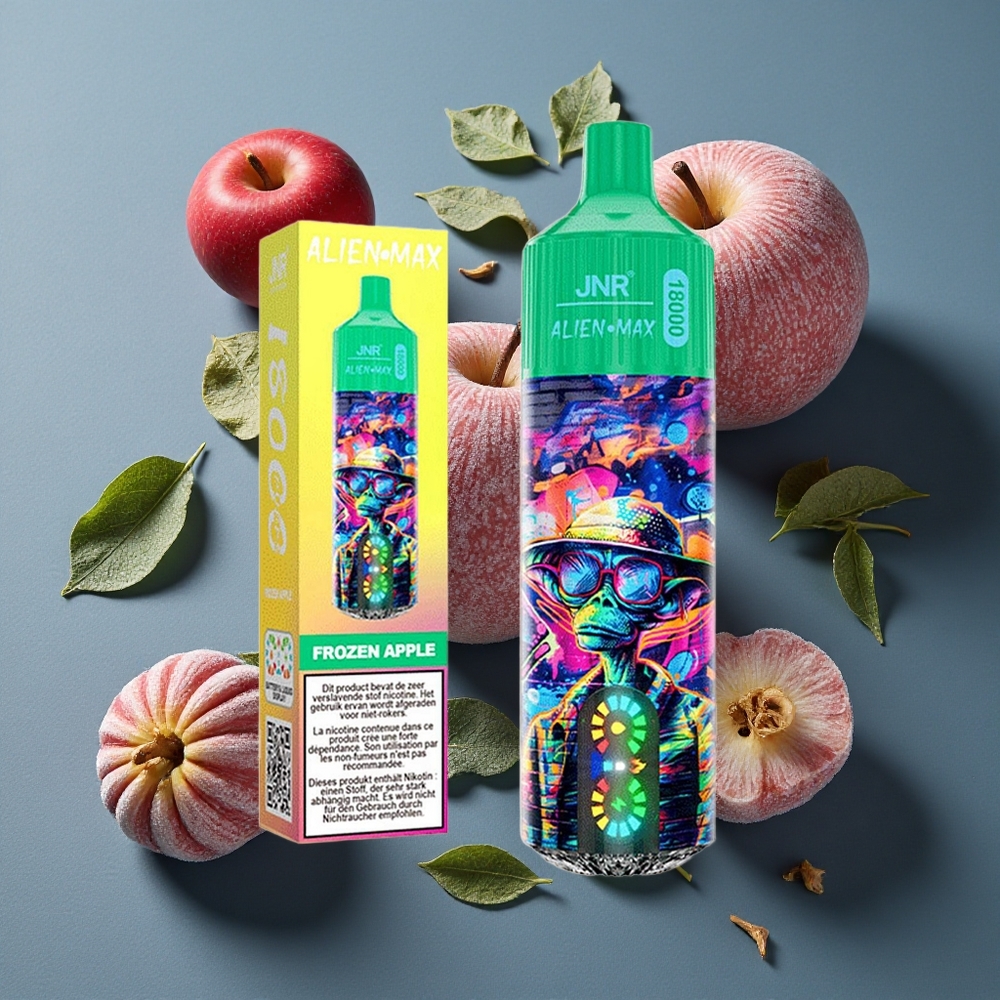Pomme Glacée JNR Alien Max 18000 Puffs Affichage LED Intelligent vente en gros Belgique Double Mesh Coil