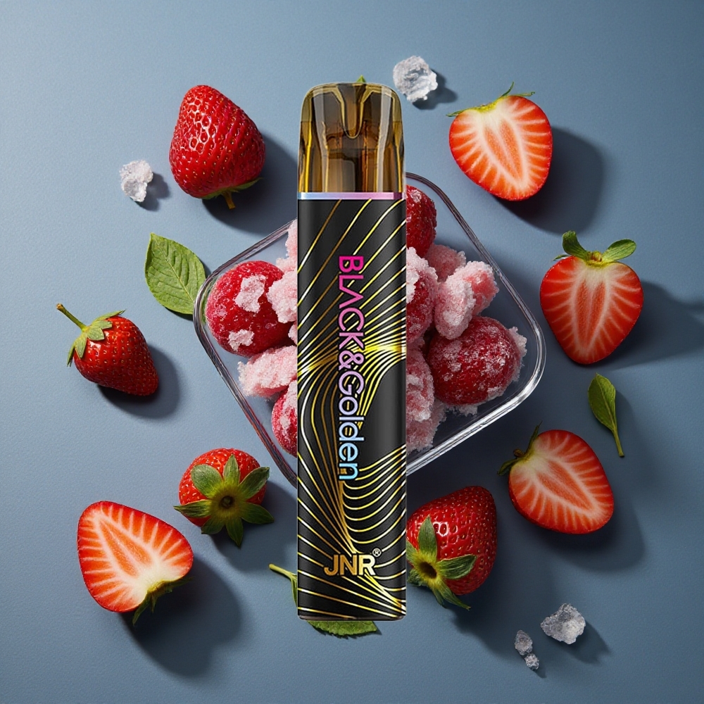 Fraise Glacée JNR Black&Golden 600+200 Puffs vente en gros Belgique 550mAh 2% Nicotine