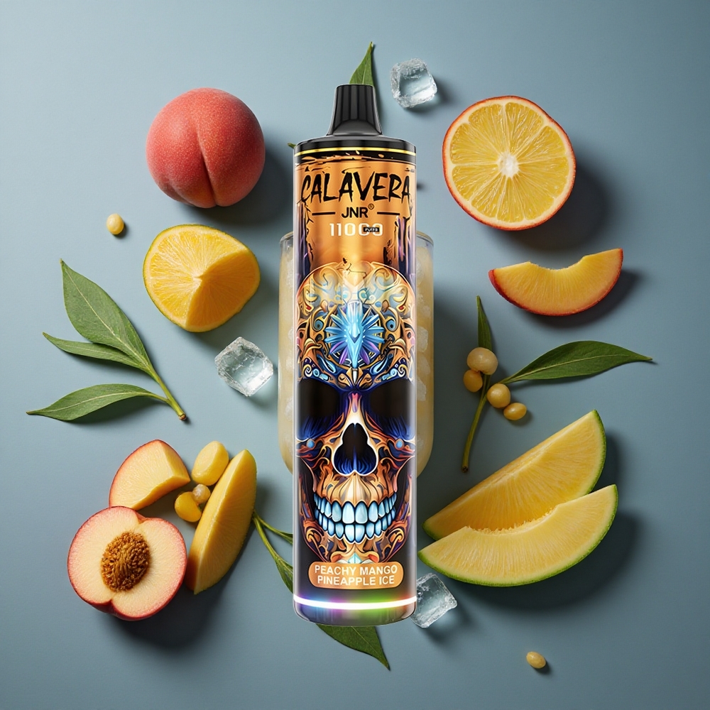 Pêche Mangue Ananas Glacé JNR Calavera 11000 Puffs Rechargeable Type-C vente en gros Belgique
