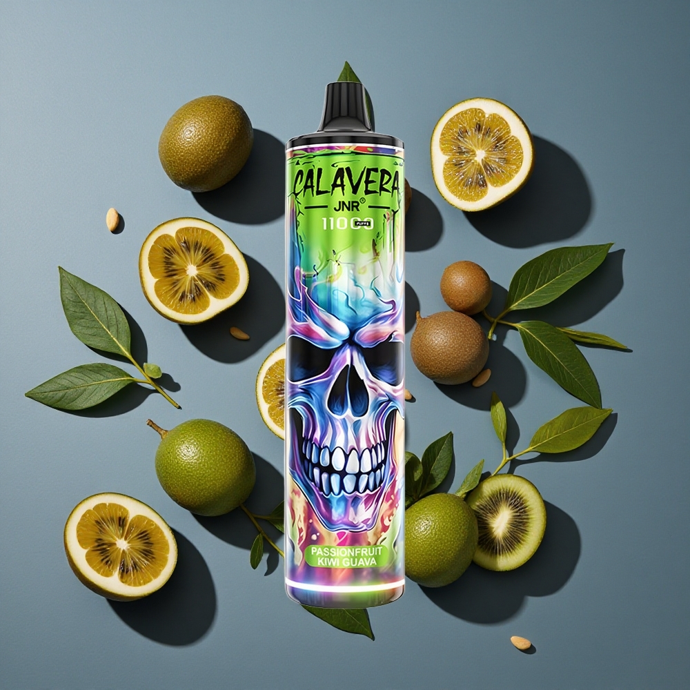 Passionfruit Kiwi Goyave JNR Calavera 11000 Puffs vente en gros Belgique Port Type-C 21ml E-Liquide
