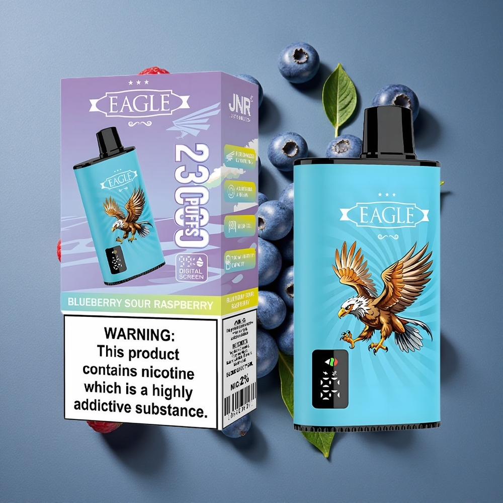 Myrtille Framboise Acidulée JNR EAGLE Smart 23000 Puffs vente en gros Belgique Écran Numérique Airflow Réglable