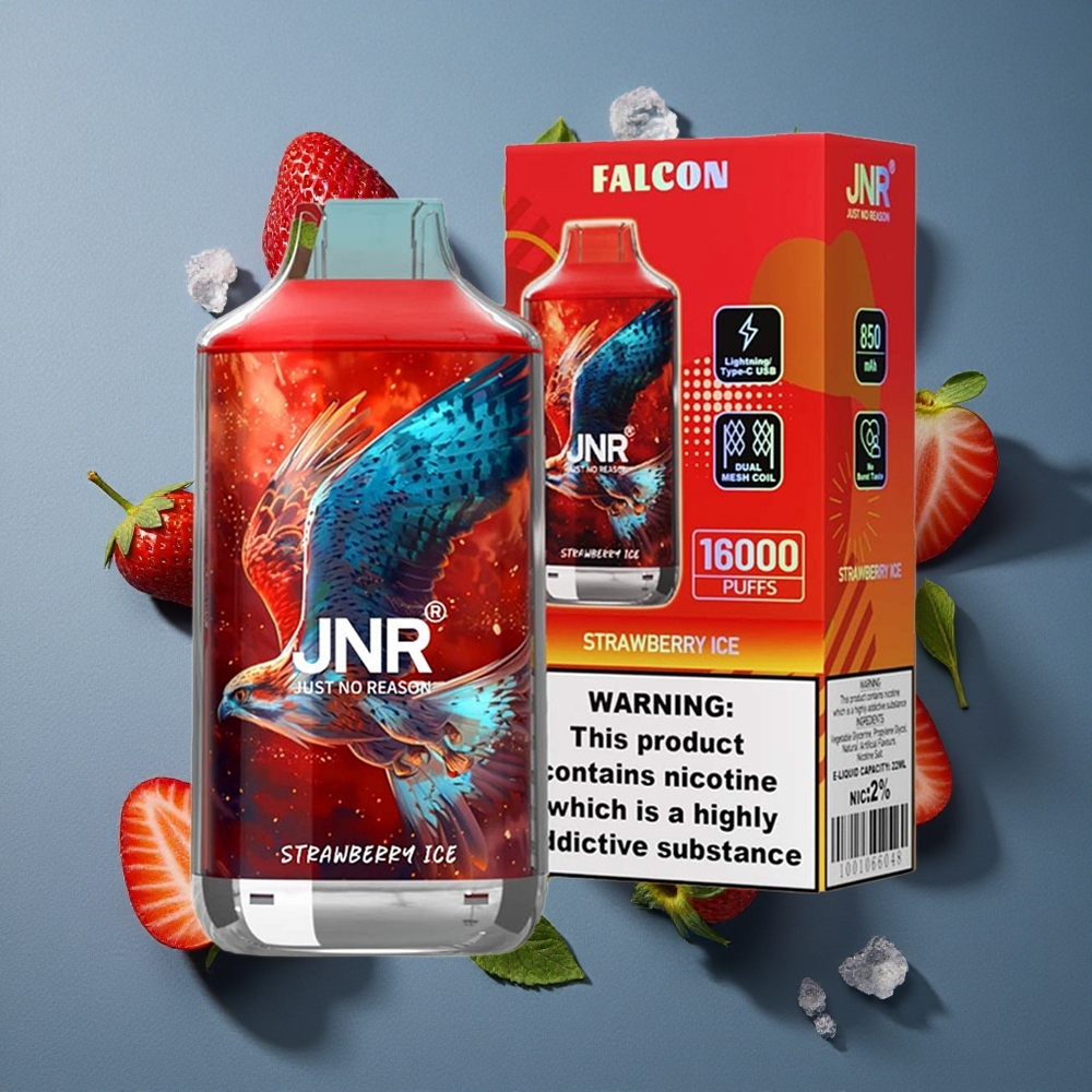 Fraise Glacée JNR Falcon 16000 Puffs - 22ml - Dual Mesh Coil vente en gros Belgique
