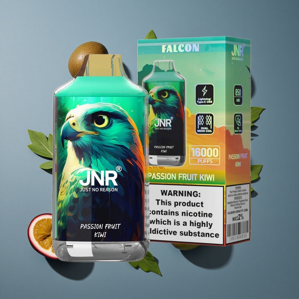 Fruit de la Passion Kiwi JNR Falcon 16000 Puffs 22ml vente en gros Belgique Dual Mesh Coil