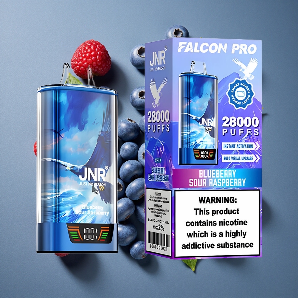 Framboise Acidulée Myrtille JNR Falcon Pro 28000 Puffs vente en gros Belgique Dual Mesh Coil