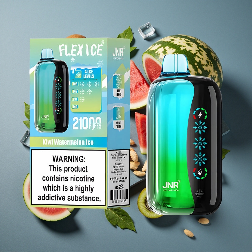 Kiwi Pastèque Glacé JNR Flex Ice 21000 Puffs vente en gros Belgique Ecran Tactile 26ml E-liquide