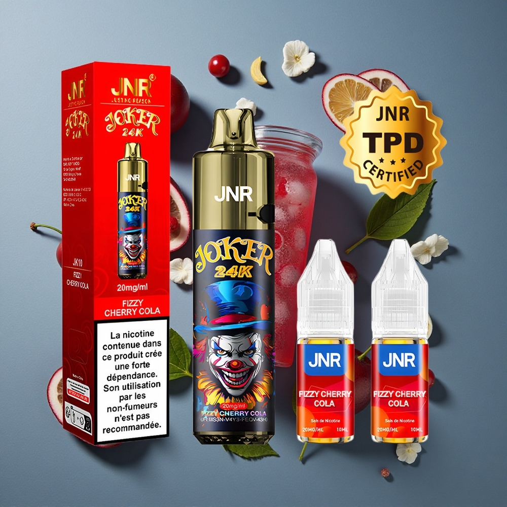 Cerise Cola Pétillante JNR Joker 24000 Puffs vente en gros Belgique Pod Rechargeable 10ml