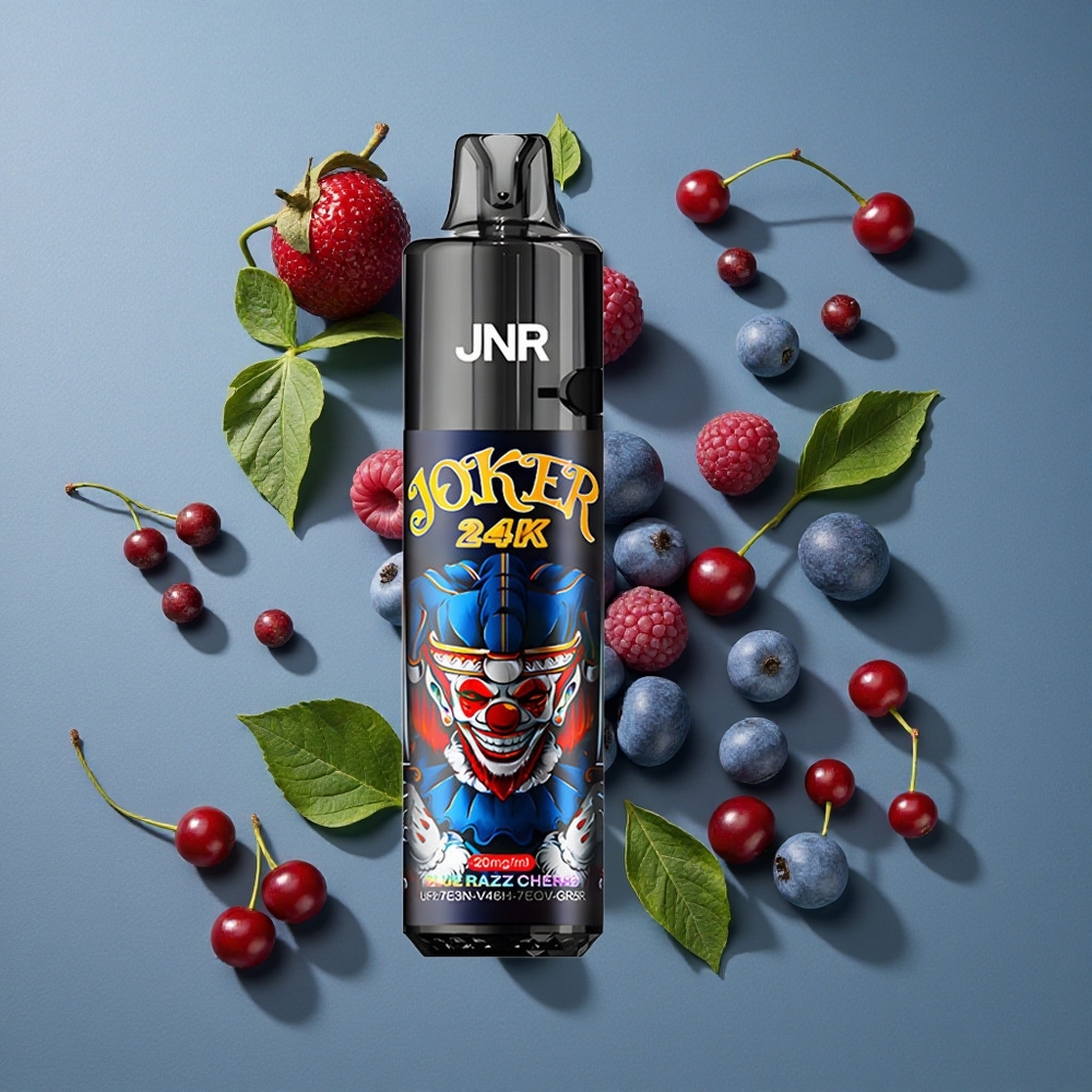 Framboise Bleue Cerise JNR Joker 24000 Puffs vente en gros Belgique Pod Rechargeable 10ml