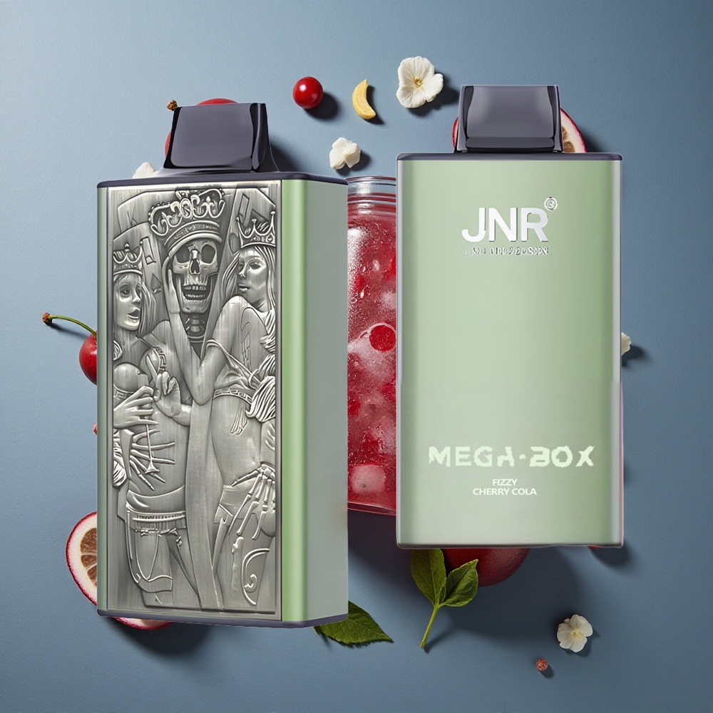 Cerise Cola Pétillante JNR Mega Box 25000 Puffs 30ml vente en gros Belgique Dual Mesh Coil