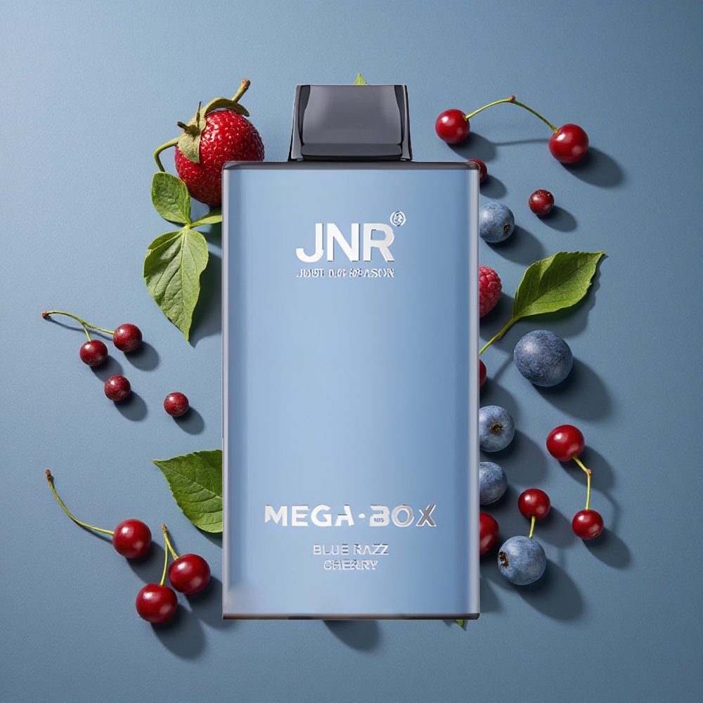 Framboise Bleue Cerise JNR Mega Box 25000 Puffs vente en gros Belgique Dual Mesh Coil & Dual Core