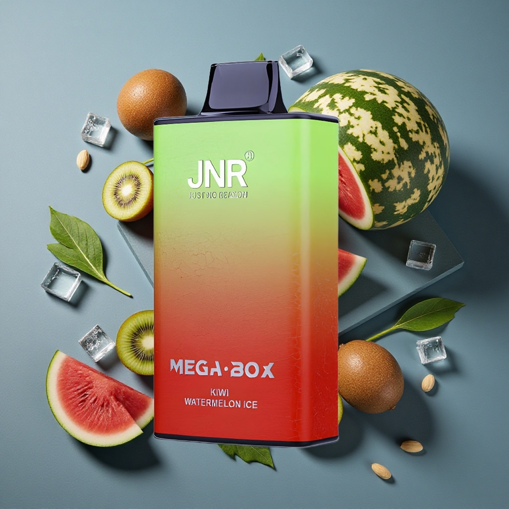Kiwi Pastèque Glacé JNR Mega Box 25000 Puffs 30ml E-liquide vente en gros Belgique Dual Mesh Coil