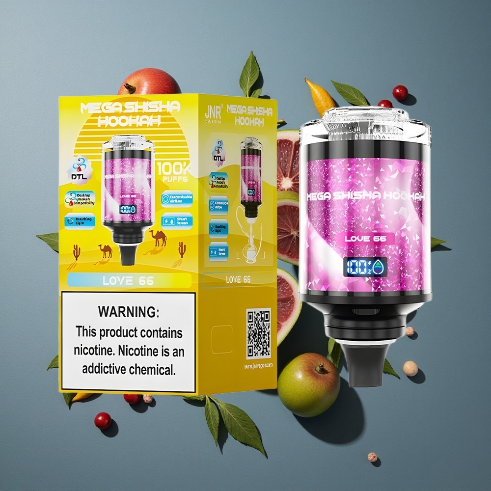 Amour 66 JNR Mega Shicha 100K Puffs vente en gros Belgique 60ml Capacité et 2200mAh Batterie