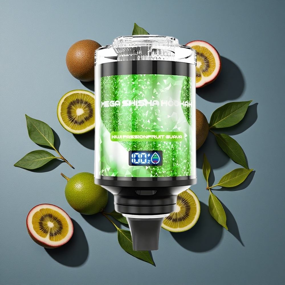 Kiwi Fruit de la Passion Goyave JNR Mega Shisha Hookah 100K 100000 bouffées vente en gros Belgique Ecran Intelligent