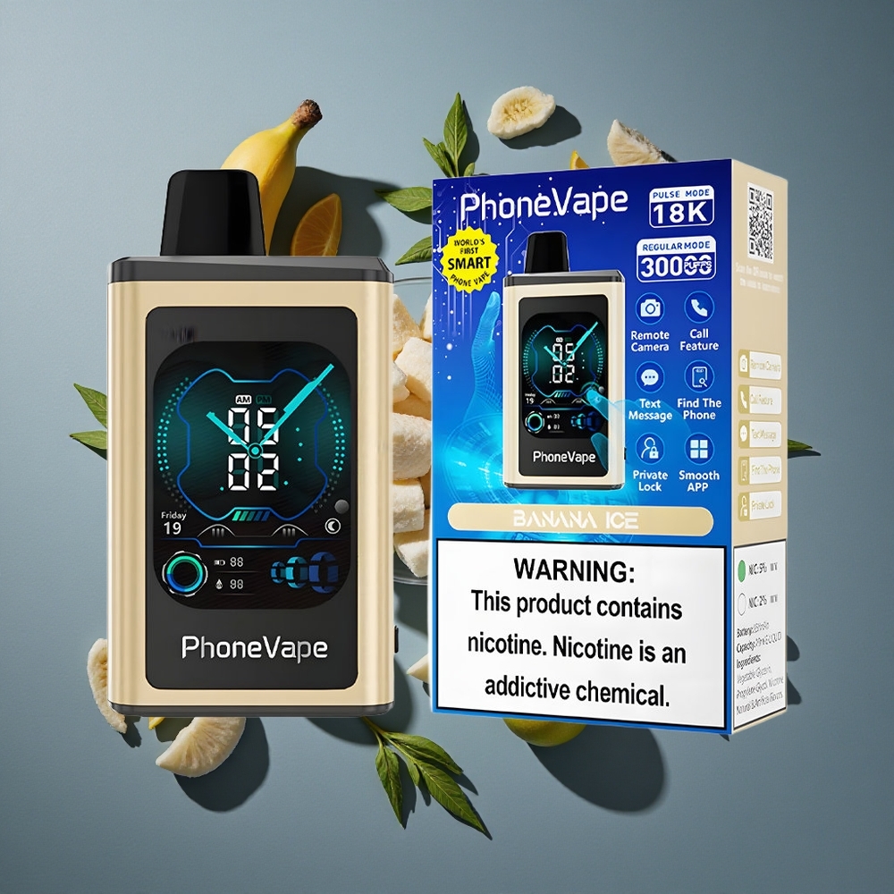 Banane Glacée JNR PhoneVape 30000 bouffées vente en gros Belgique App Contrôlée