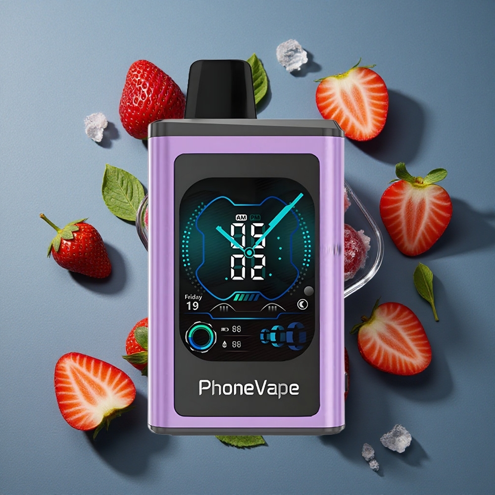 Fraise Glace JNR PhoneVape 30000 bouffées vente en gros Belgique Batterie Rechargeable 850mAh Type-C