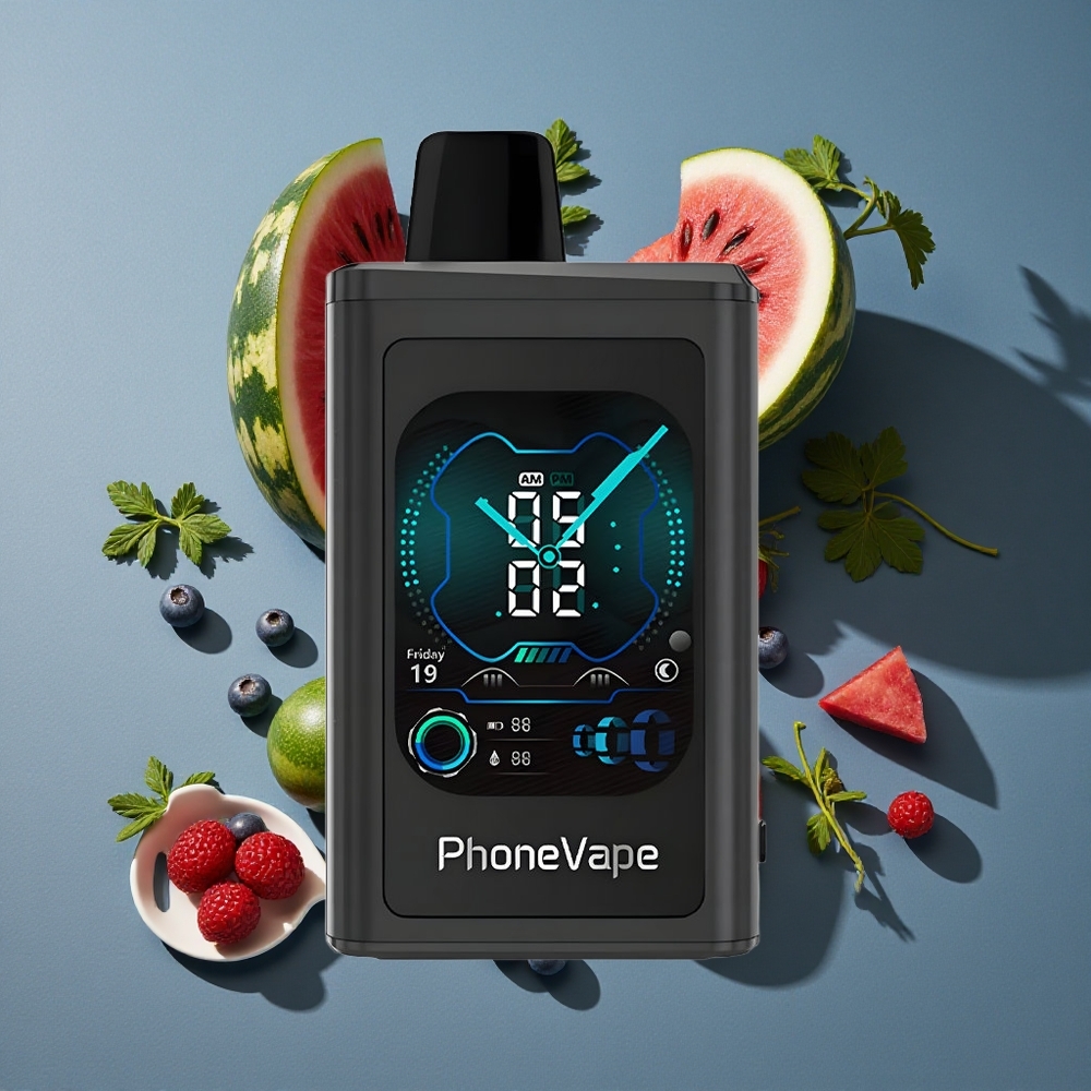 Myrtille Pastèque JNR PhoneVape 30000 bouffées vente en gros Belgique Rechargeable Type-C 850mAh App Contrôlé