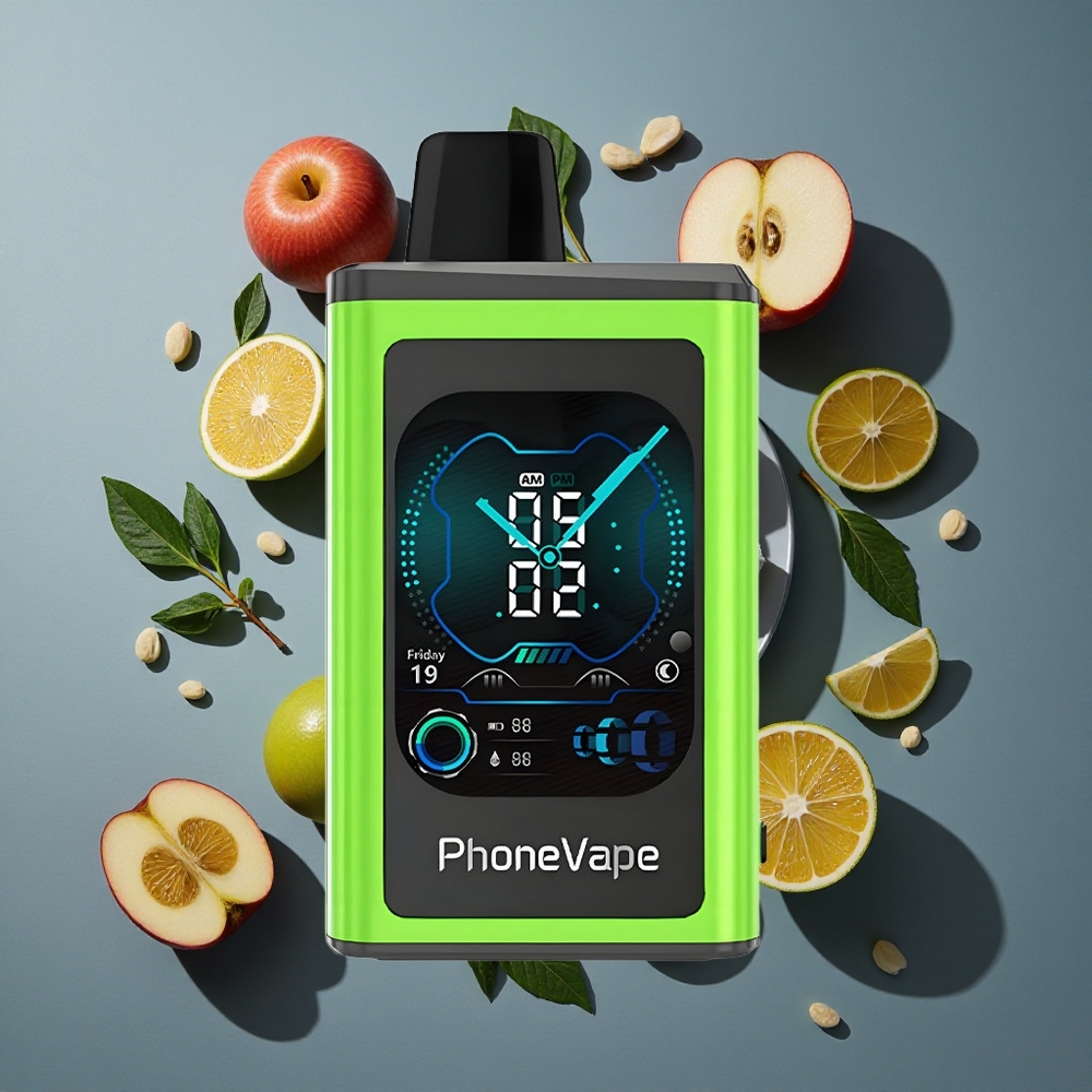 Pomme Acidulée Glace JNR PhoneVape 30000 bouffées vente en gros Belgique Batterie Rechargeable 850mAh Type-C