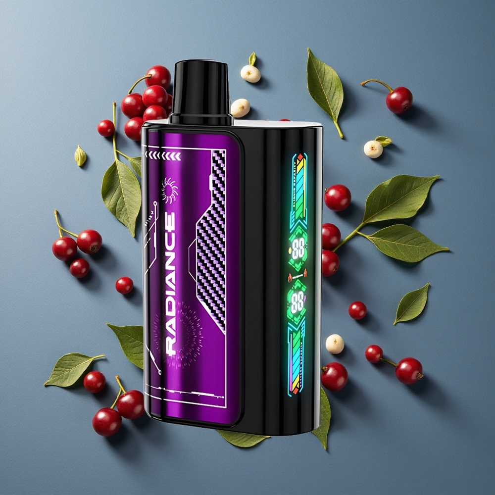 Cerise-Baie JNR Radiance 31000 Puffs 28ml E-liquide vente en gros Belgique Dual Mesh Coil