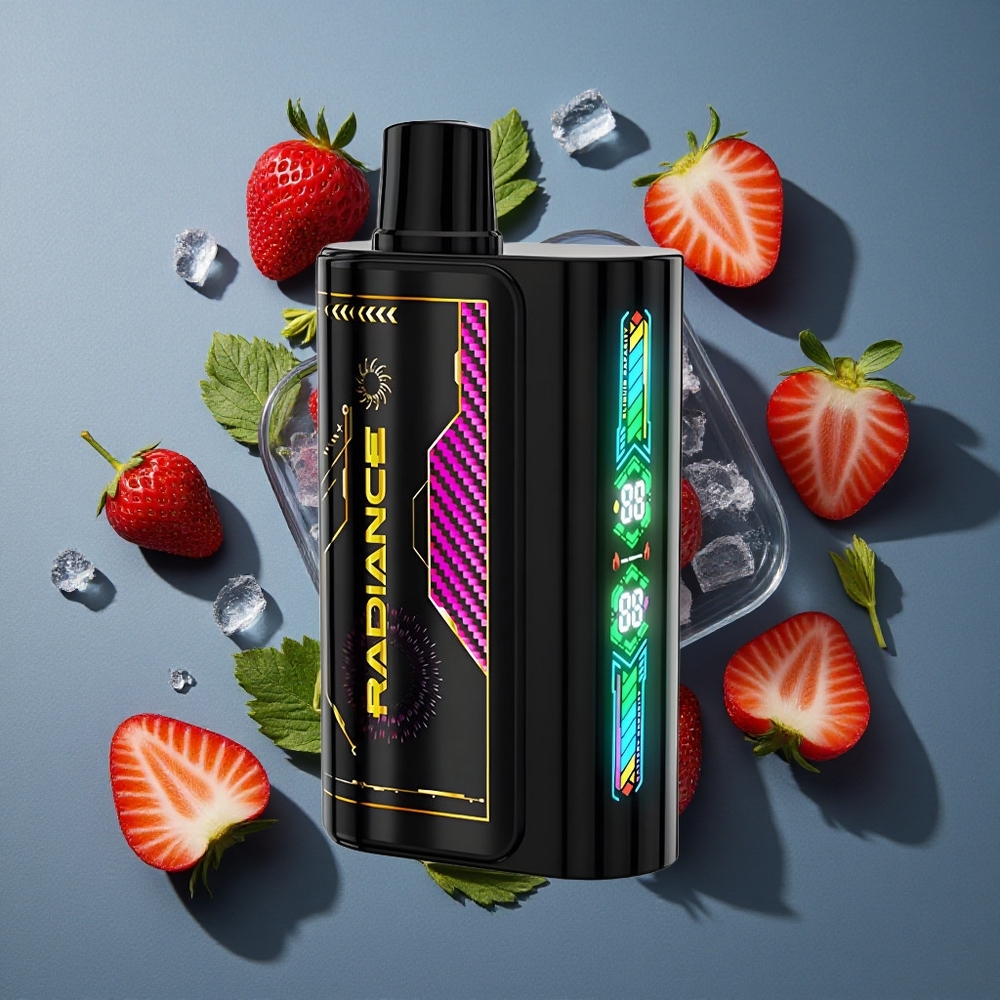 Fraise Glace JNR Radiance 31000 Puffs 28ml E-liquide vente en gros Belgique Dual Mesh Coil