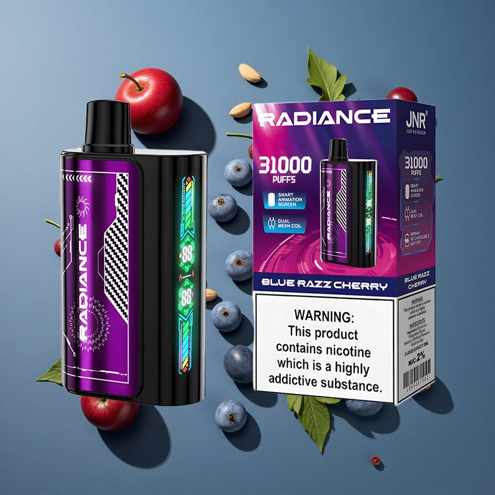 Framboise Bleue Cerise JNR Radiance 31000 Puffs 28ml e-liquide vente en gros Belgique