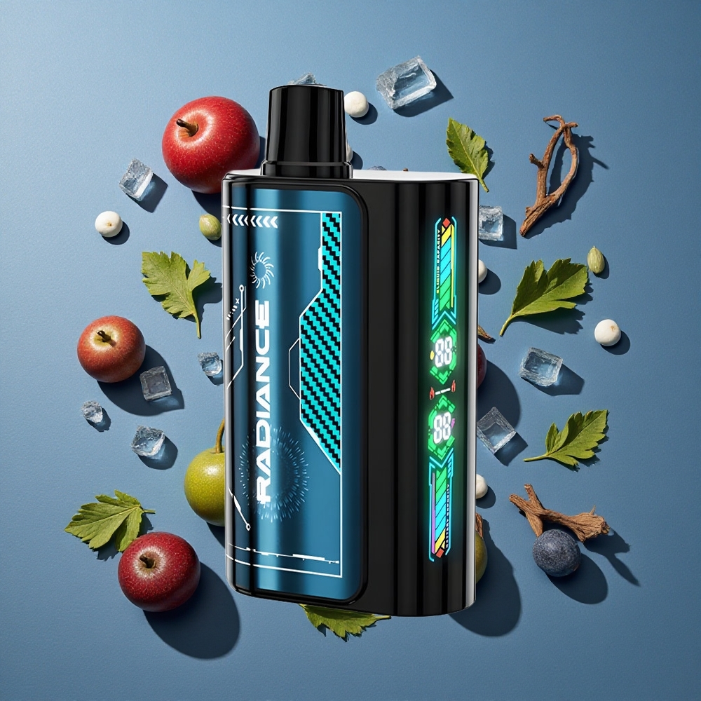 Framboise Bleue Glacée JNR Radiance 31000 Puffs 28ml E-liquide vente en gros Belgique Dual Mesh Coil