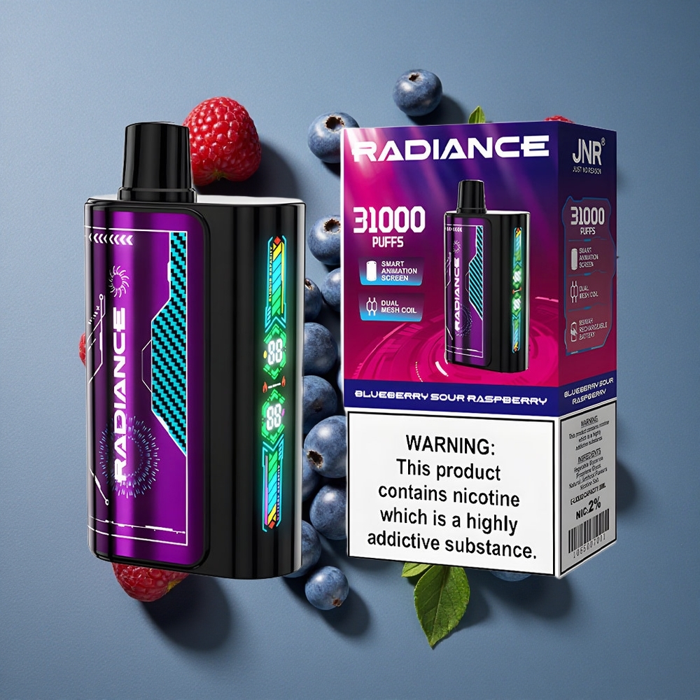 Myrtille Framboise Acidulée JNR Radiance 31000 Puffs 28ml e-liquide vente en gros Belgique