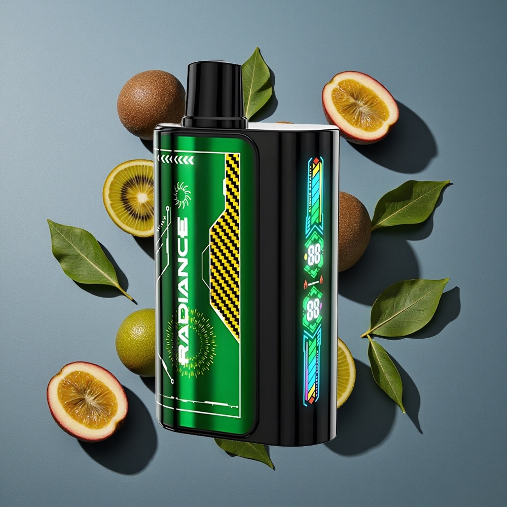 Passion Fruit Kiwi JNR Radiance 31000 Puffs 28ml e-liquide vente en gros Belgique Dual Mesh Coil
