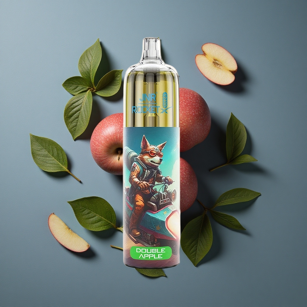 Double Pomme JNR Rocket-X 12400 Puffs Double Apple avec Airflow Réglable et Lumières RGB vente en gros Belgique