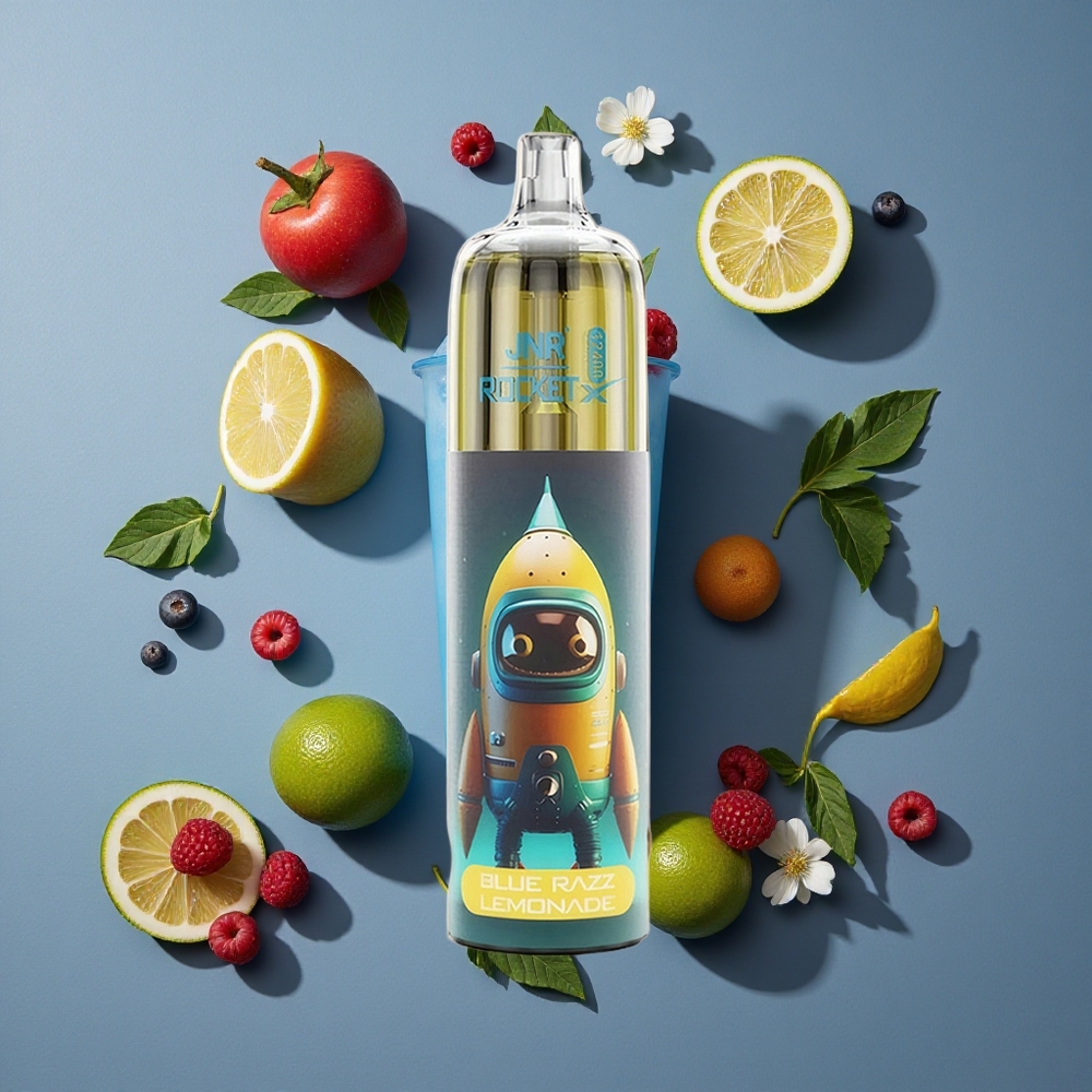 Framboise Bleue Citronnée JNR Rocket-X 12400 Puffs vente en gros Belgique avec Airflow Réglable et Lumières RGB