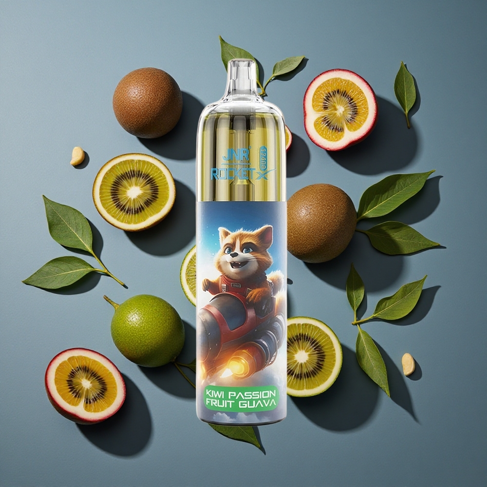 Kiwi Fruit de la Passion Goyave JNR Rocket-X 12400 Puffs vente en gros Belgique avec Airflow Réglable et Lumières RGB