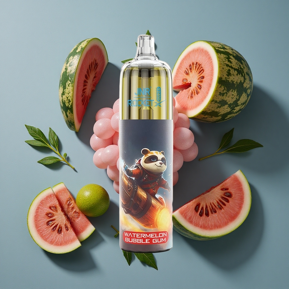 Pastèque Gomme Bulle JNR Rocket-X 12400 Puffs avec Airflow Réglable et Lumières RGB vente en gros Belgique