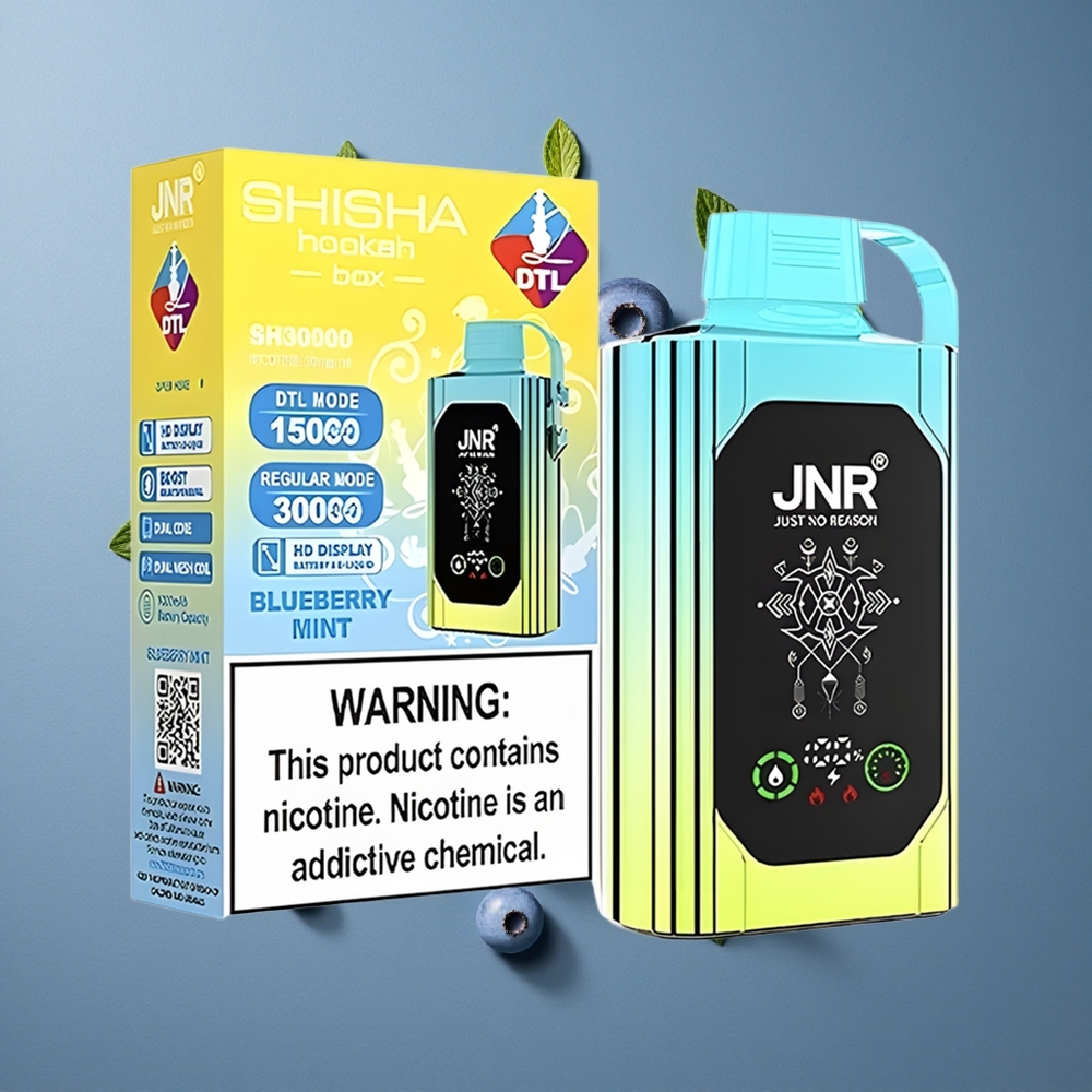 Myrtille Menthe JNR Shisha Hookah Box 20500 Puffs vente en gros Belgique Ecran HD Batterie 1000mAh