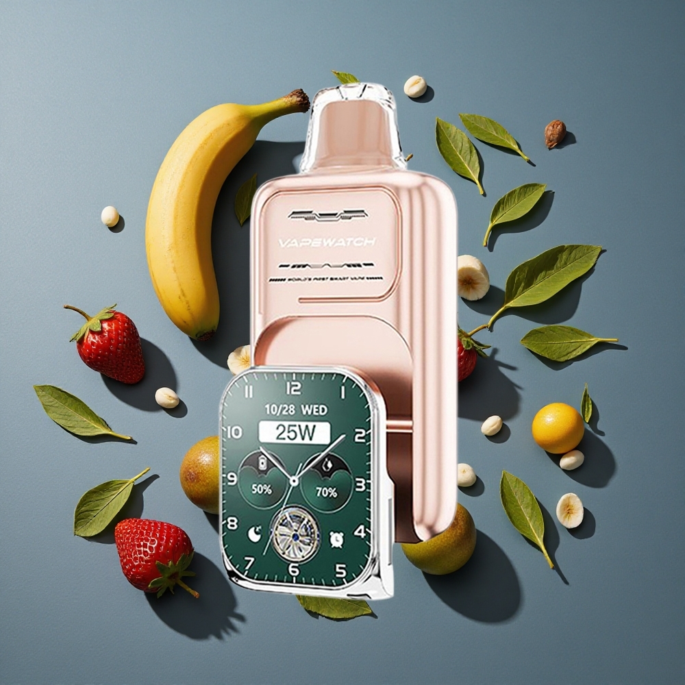 Fraise Banane JNR Vape Watch 30 000 Puffs 19mL vente en gros Belgique Dual Mesh Coil