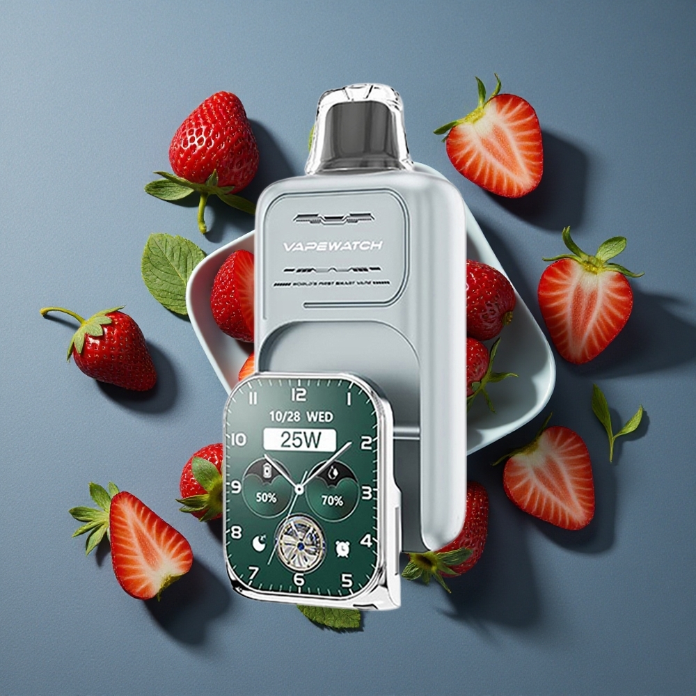 Fraise Glacée JNR Vape Watch 30000 Puffs 19mL e-liquide vente en gros Belgique Dual Mesh Coil