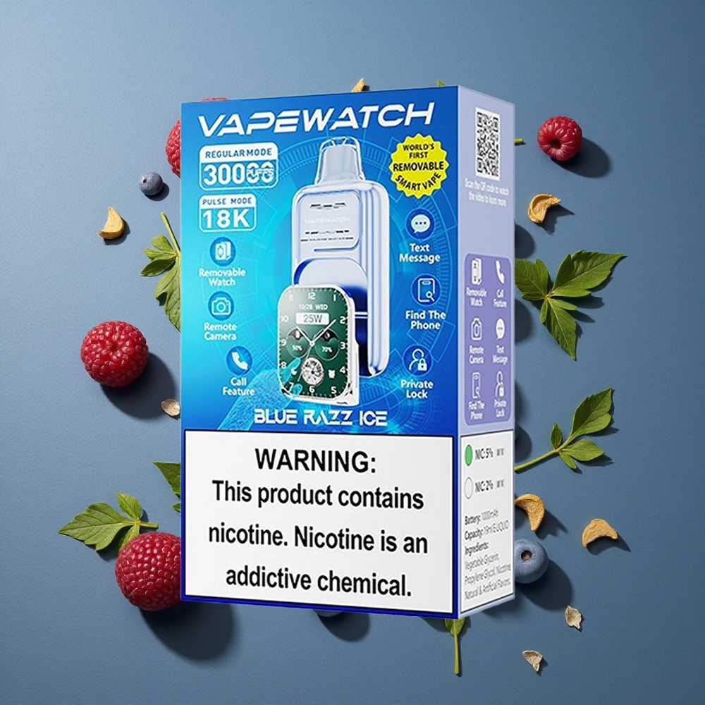 Framboise Bleue Glacée JNR Vape Watch 30000 Puffs 19mL 5% vente en gros Belgique