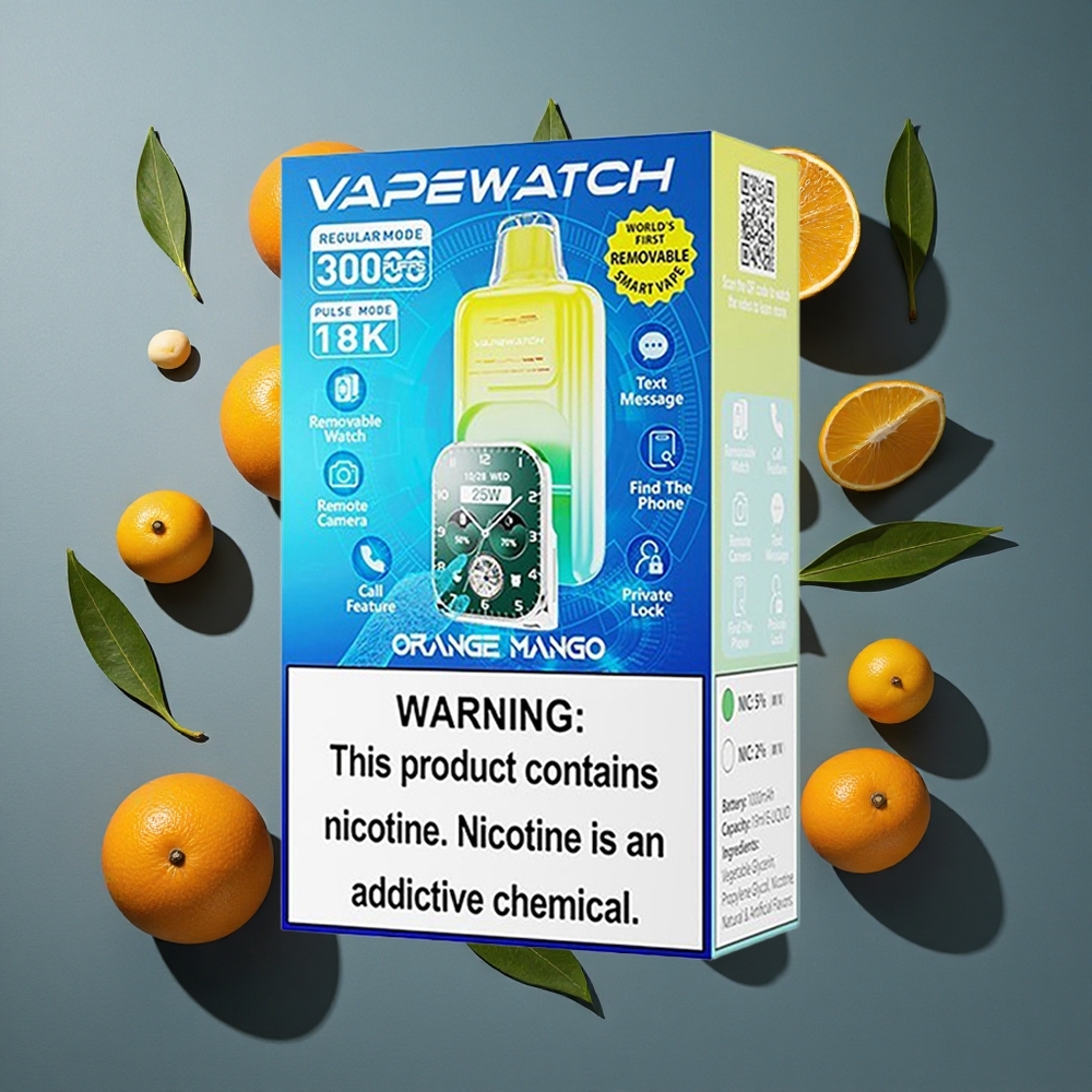 Orange Mangue JNR Vape Watch 30000 Puffs 19mL 5% vente en gros Belgique