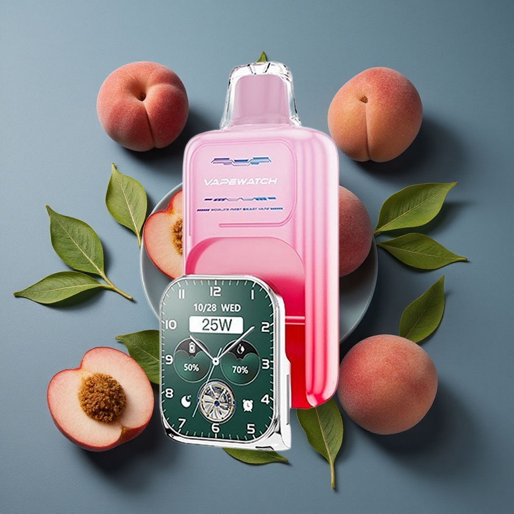 Pêche Géorgie JNR Vape Watch 30000 Puffs 19mL vente en gros Belgique Dual Mesh Coil