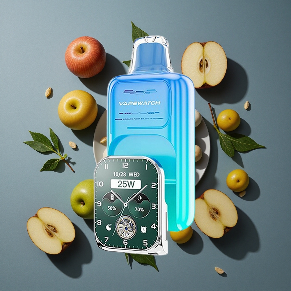 Pomme Acidulée Glacée JNR Vape Watch 30000 Puffs 19mL vente en gros Belgique Dual Mesh Coil
