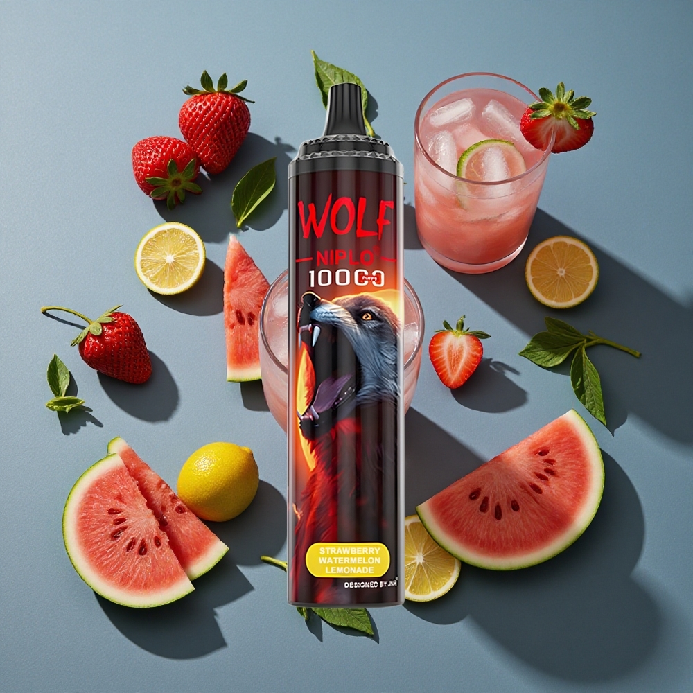 Fraise Pastèque Limonade JNR Wolf Niplo 10000 Puffs 20ml vente en gros Belgique Type-C