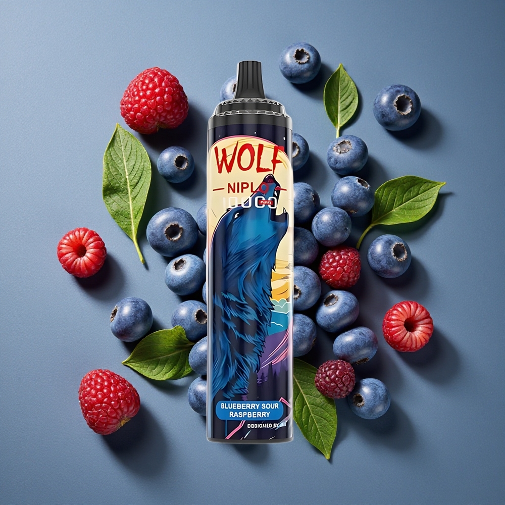 Myrtille Acidulée Framboise JNR Wolf Niplo 10000 Puffs 20ml vente en gros Belgique Type-C
