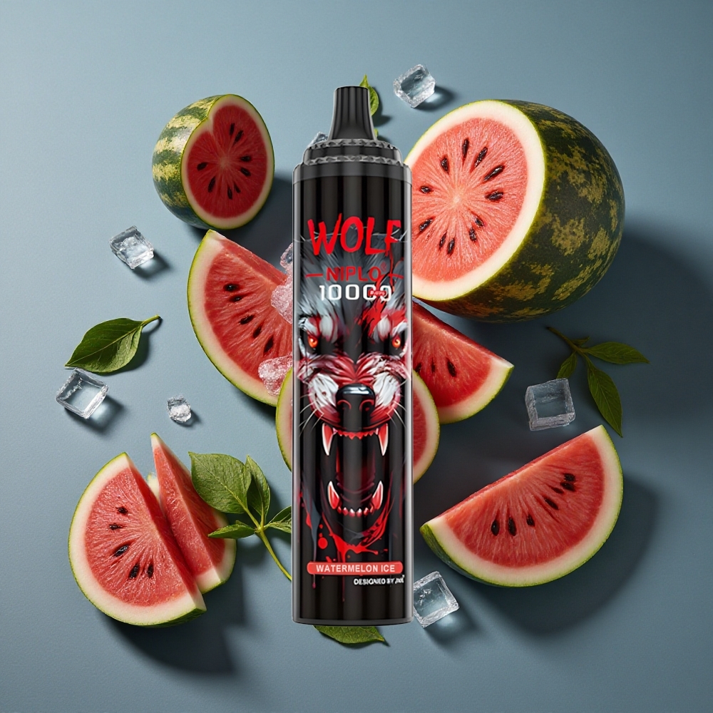Pastèque Glacée JNR Wolf Niplo 10000 Puffs vente en gros Belgique 20ml 0%/2%/5% Nicotine